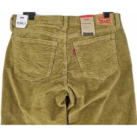 Levi's ~Woman Size 30×30~ Brown/Green Mid Rise Boyfriend Jeans CORDUROY NWT. - Picture 8 of 16